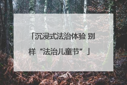 沉浸式法治体验 别样“法治儿童节”